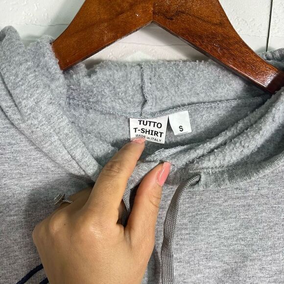 Venezia Womens Hooded Sweatshirt size Small Gray Made in Italy - Picture 8 of 14